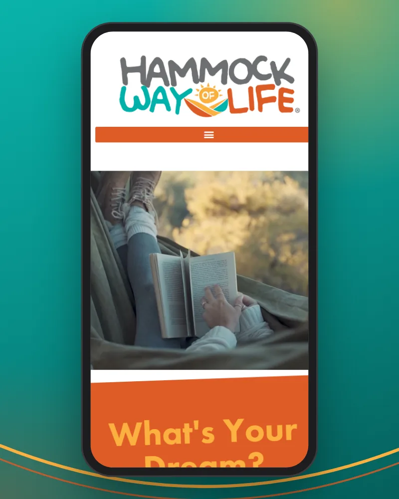 The Hammock Way of Life website on a phone