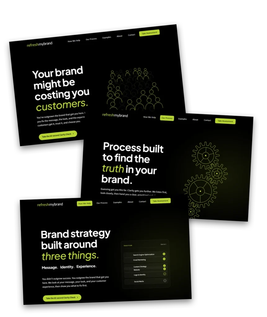 Refresh My Brand website pages
